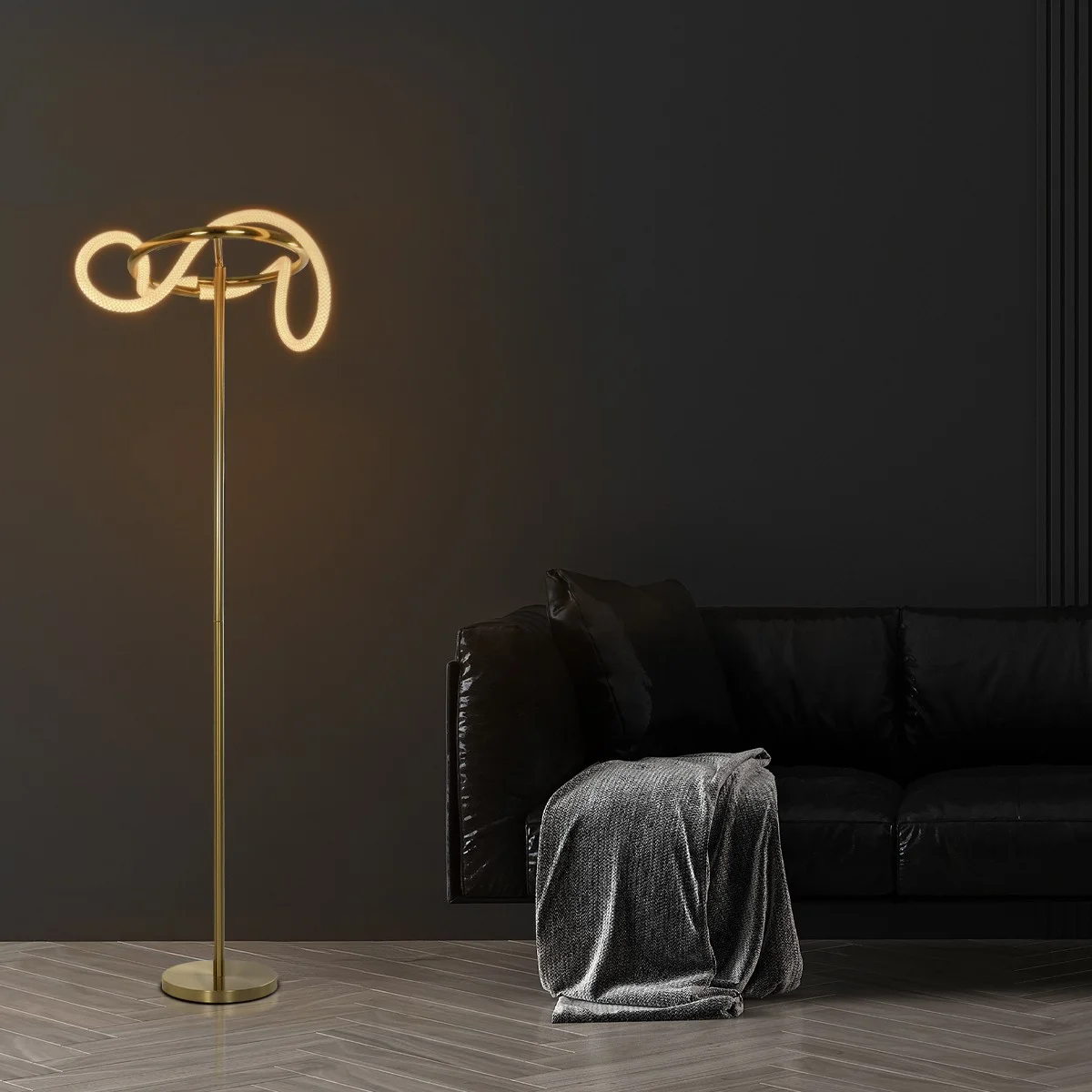 Φωτογραφία προϊόντος: Globostar kelvo® GLOW KLV-101-0174 Επιδαπέδιο Φωτιστικό LED 30W 3000lm 360° AC 220-240V IP20 Ρυθμιζόμενο Λευκό CCT με Αφή 2700K/4500K/6000K Dimmable - Lumileds SMD Chip - Χρυσό Πλατίνα - Μ45