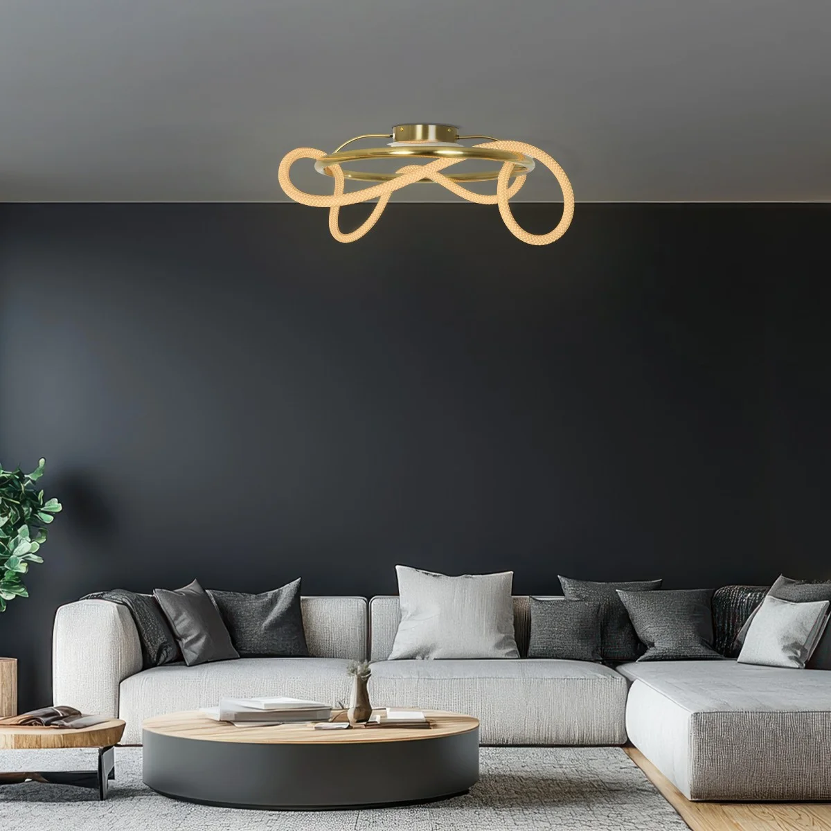 Φωτογραφία προϊόντος: Globostar kelvo® GLOW KLV-101-0149 Φωτιστικό Οροφής LED 34W 3400lm 360° AC 220-240V IP20 Ρυθμιζόμενο Λευκό CCT με Χειριστήριο από 2700K έως 6000K Dimmable - Lumileds SMD Chip - Χρυσό Πλατίνα