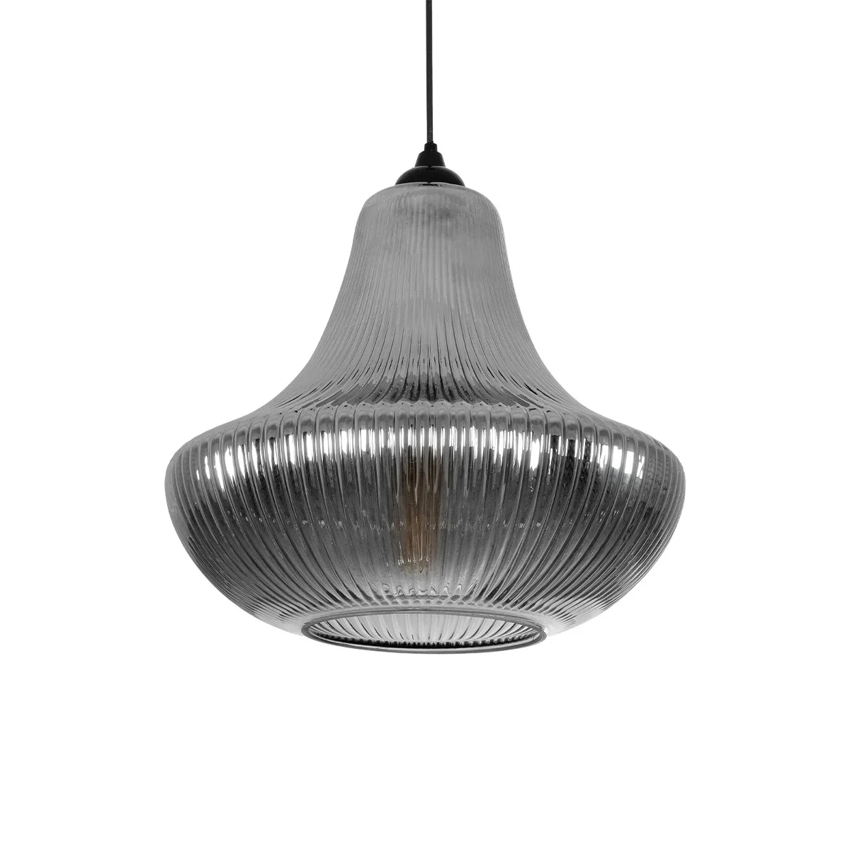 Φωτογραφία προϊόντος: GLOBOSTAR® VERRE 206-0021 Μοντέρνο Κρεμαστό Φωτιστικό Οροφής με Ντουί 1 x E27 AC 220-240V IP20 - Μαύρο Φιμέ - Μ38 x Π38 x Υ34cm