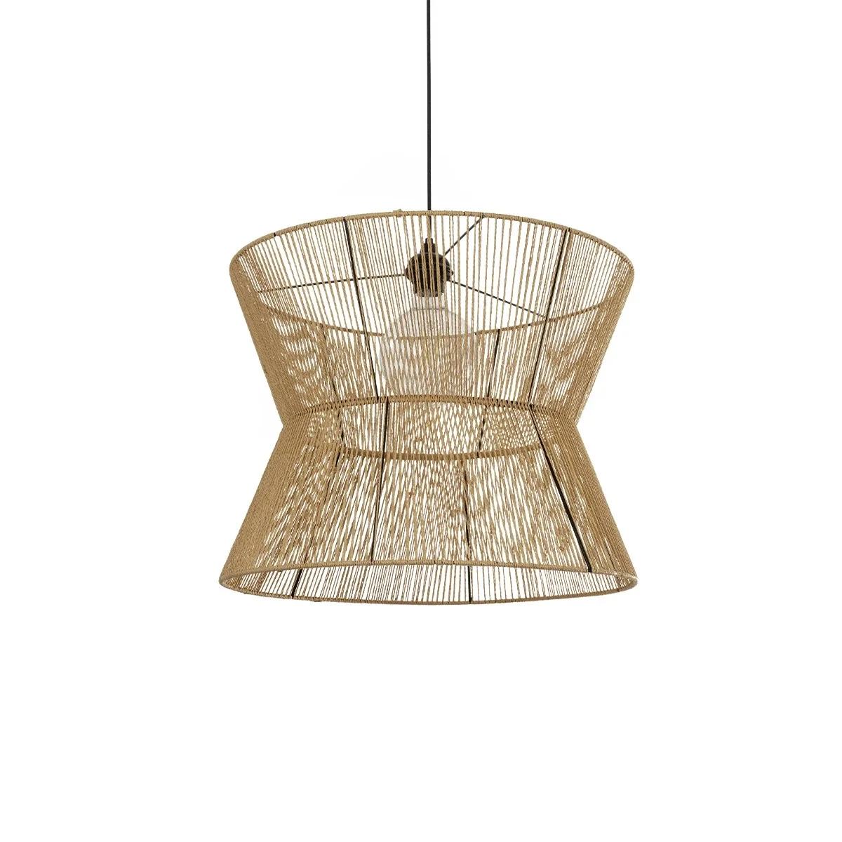 Φωτογραφία προϊόντος: GLOBOSTAR® UPCONE 205-0056 Boho Κρεμαστό Φωτιστικό Οροφής με Ντουί 1 x E27 AC 220-240V IP20 - Μπεζ - M50 x Π50 x Υ43cm