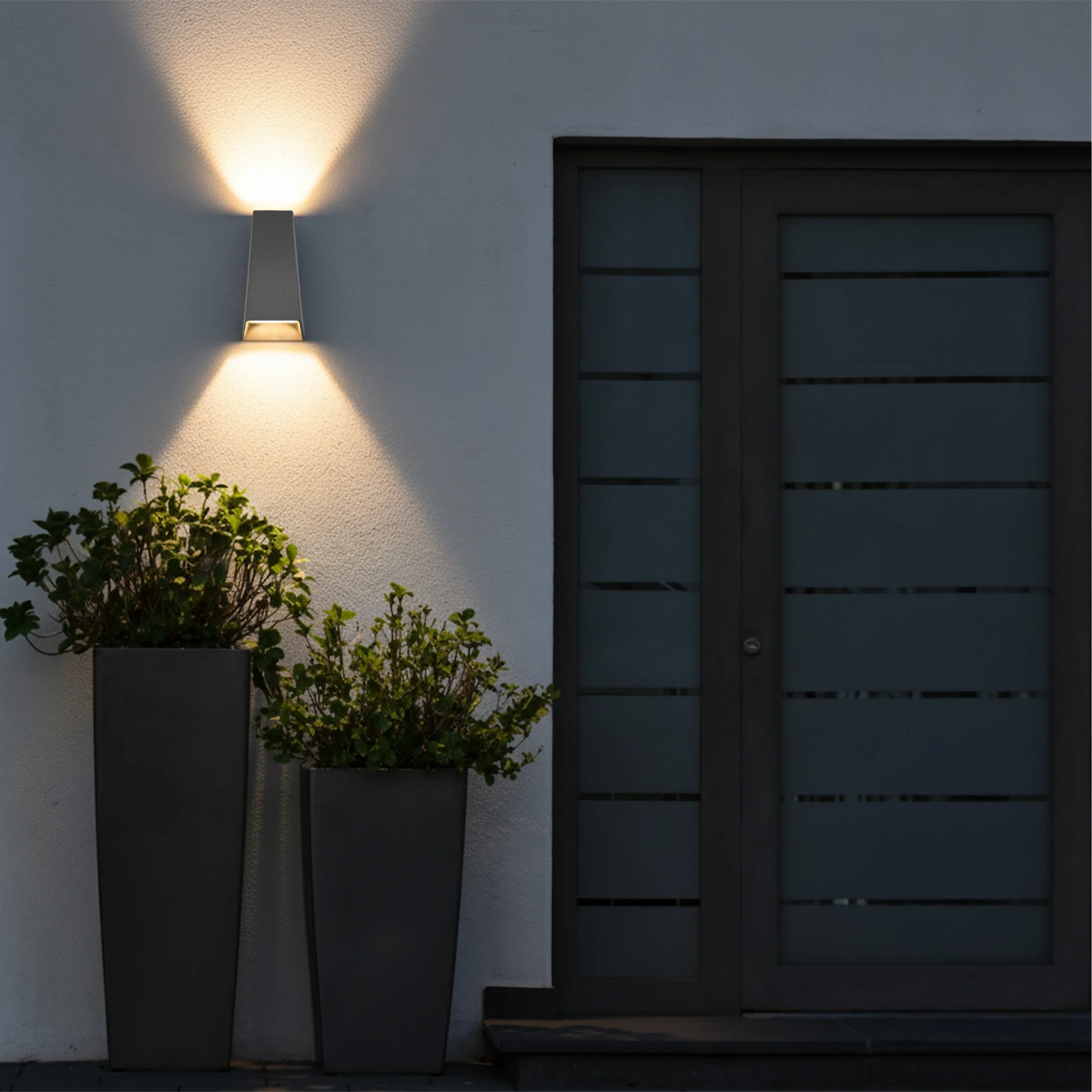 Φωτογραφία προϊόντος: Globostar kelvo® FLUX KLV-101-0120 Φωτιστικό Τοίχου / Απλίκα LED 6W 750lm 30° AC 220-240V Αδιάβροχο IP65 Θερμό Λευκό 2700K - Bridgelux COB Chip & TÜV SÜD Driver - Γκρι Ανθρακί Ματ - Μ5 x Π8.