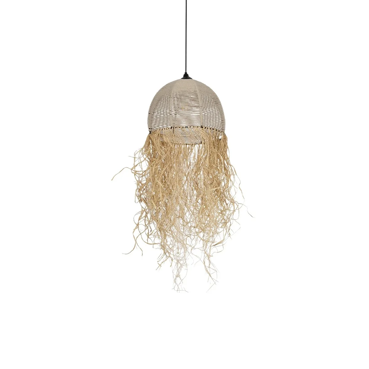 Φωτογραφία προϊόντος: GLOBOSTAR® PLUVIA 205-0082 Boho Κρεμαστό Φωτιστικό Οροφής με Ντουί 1 x E27 AC 220-240V IP20 - Μπεζ - M30 x Π30 x Υ70cm