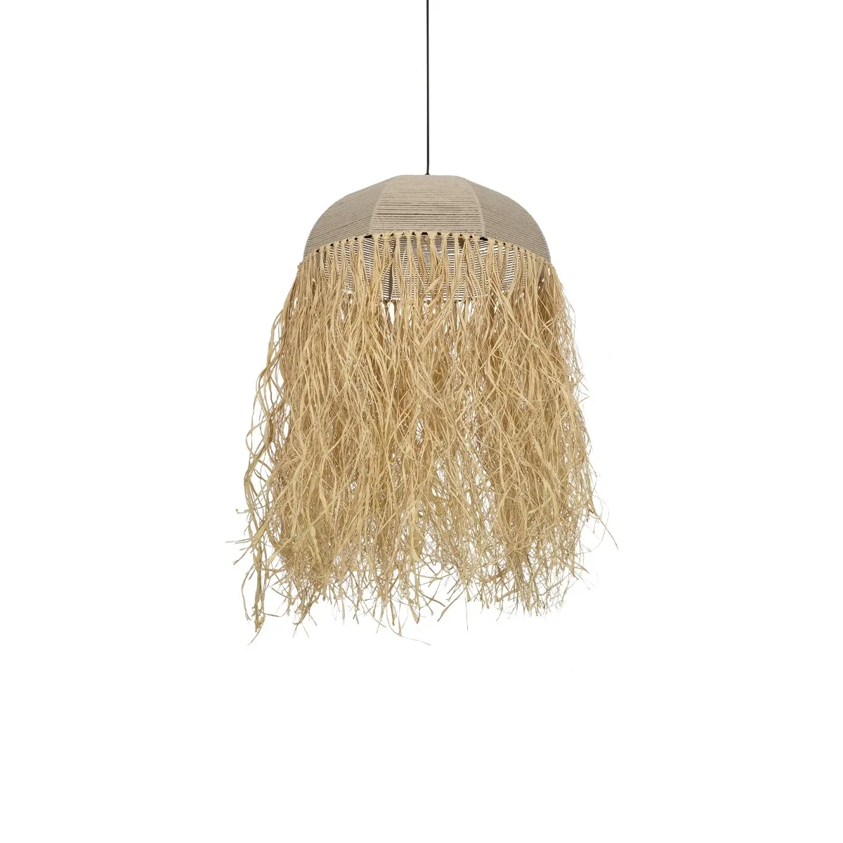Φωτογραφία προϊόντος: GLOBOSTAR® PLUVIA 205-0080 Boho Κρεμαστό Φωτιστικό Οροφής με Ντουί 1 x E27 AC 220-240V IP20 - Μπεζ - M50 x Π50 x Υ80cm