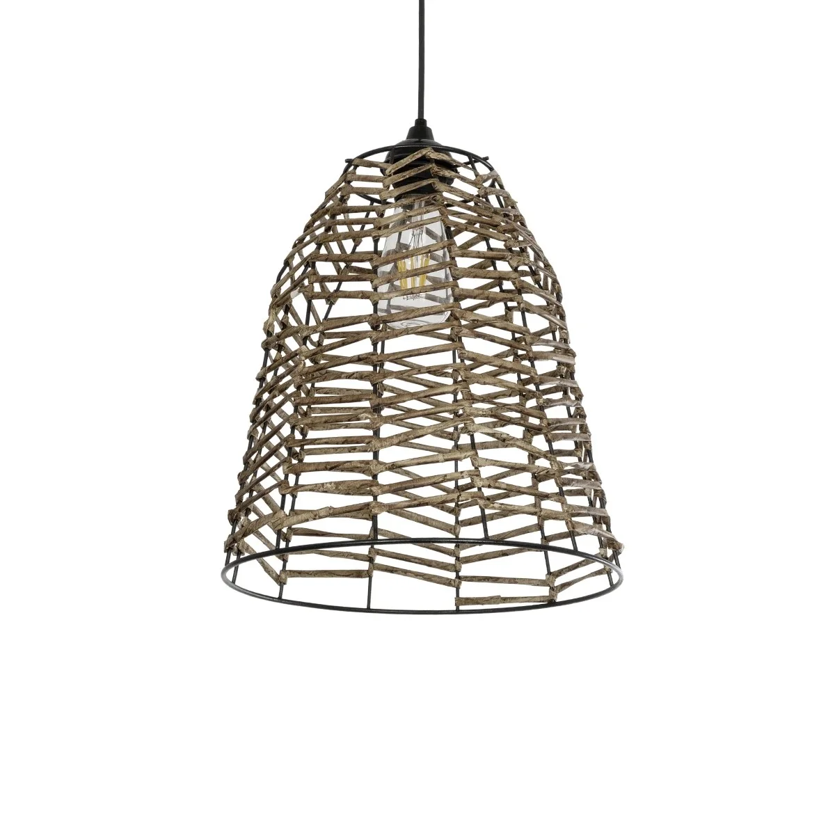 Φωτογραφία προϊόντος: GLOBOSTAR® NETZ 205-0026 Boho Κρεμαστό Φωτιστικό Οροφής με Ντουί 1 x E27 AC 220-240V IP20 - Μπεζ - M30 x Π30 x Υ38cm