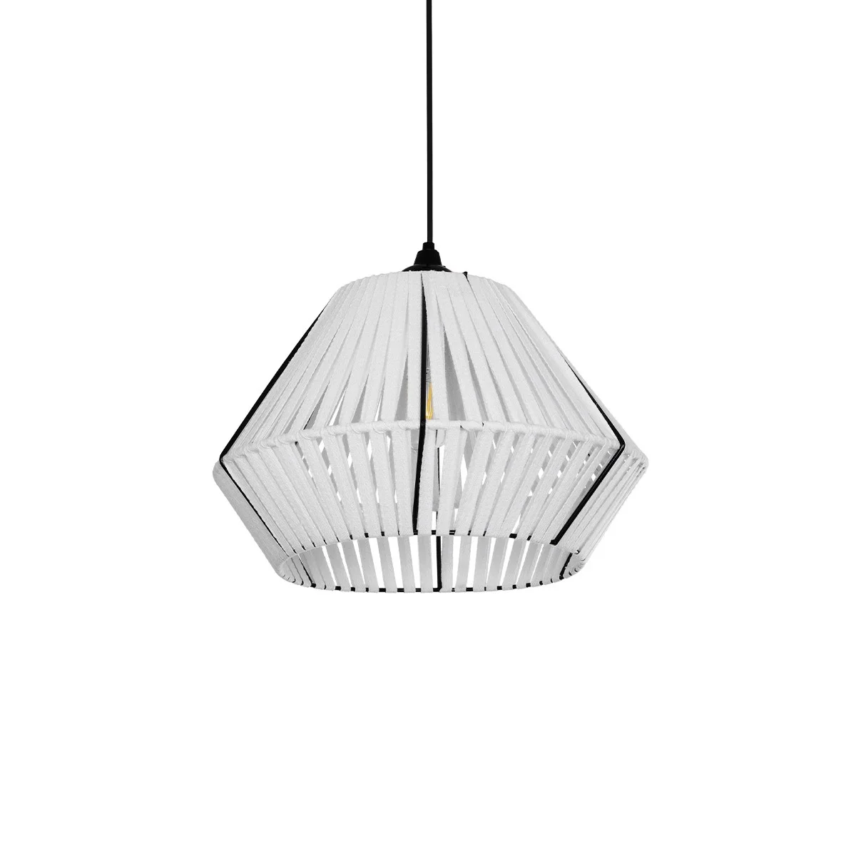 Φωτογραφία προϊόντος: GLOBOSTAR® NUI 205-0063 Boho Κρεμαστό Φωτιστικό Οροφής με Ντουί 1 x E27 AC 220-240V IP20 - Λευκό - M36 x Π36 x Υ27cm