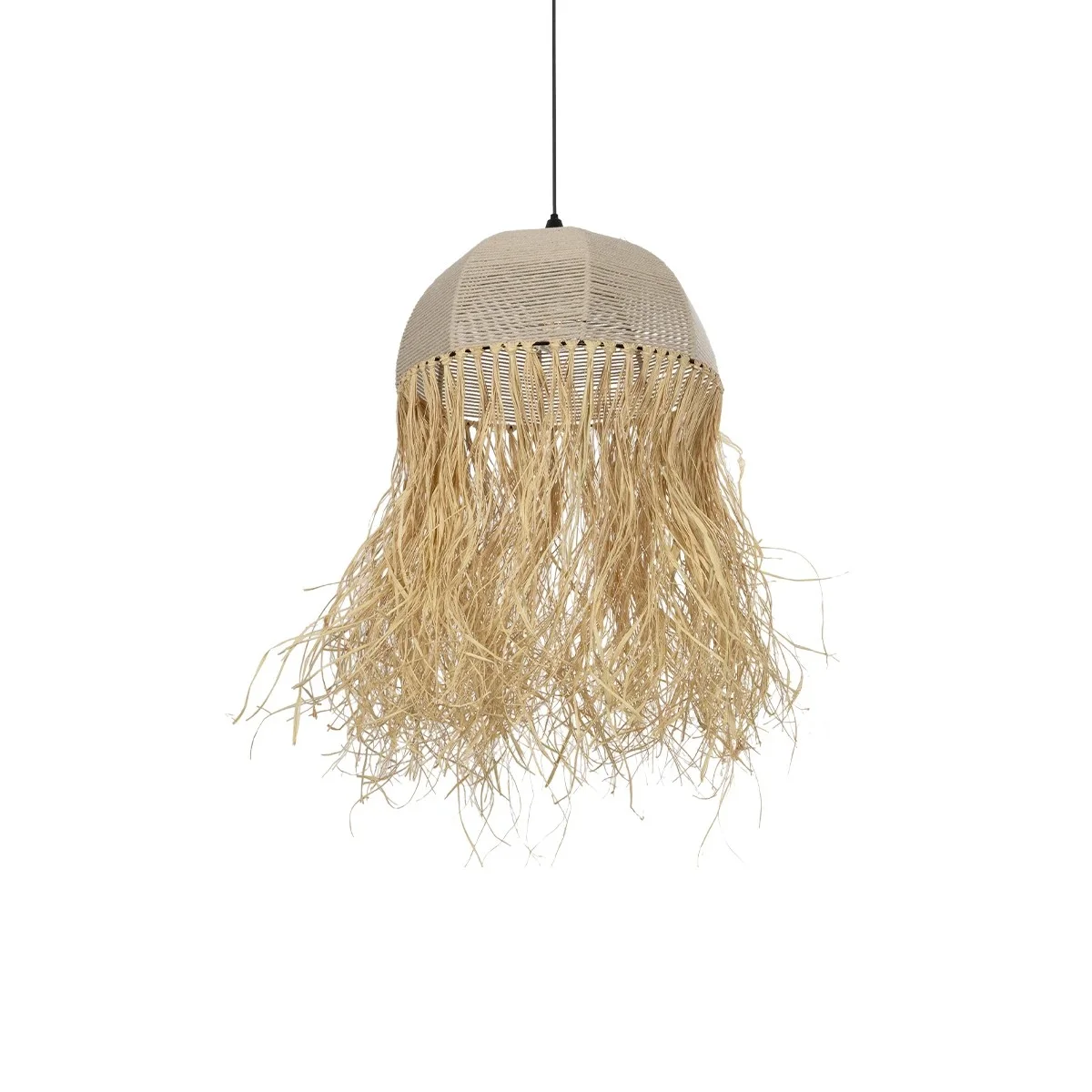 Φωτογραφία προϊόντος: GLOBOSTAR® PLUVIA 205-0081 Boho Κρεμαστό Φωτιστικό Οροφής με Ντουί 1 x E27 AC 220-240V IP20 - Μπεζ - M40 x Π40 x Υ70cm