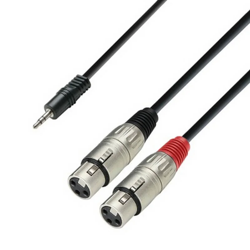 Φωτογραφία προϊόντος: Adam Hall K3YWFF0300 3Star Series Καλώδιο Audio 2xXLR(f) - 1/8 Stereo Jack 3m Μαύρο