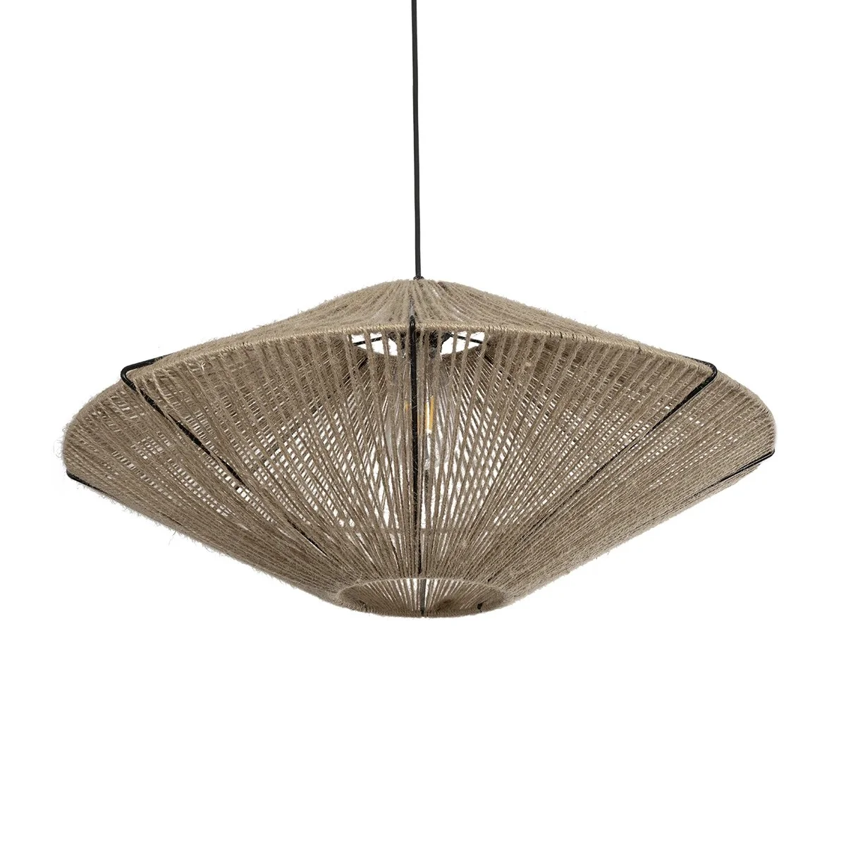 Φωτογραφία προϊόντος: GLOBOSTAR® OVNI 205-0029 Boho Κρεμαστό Φωτιστικό Οροφής με Ντουί 1 x E27 AC 220-240V IP20 - Μπεζ - M60 x Π60 x Υ29cm