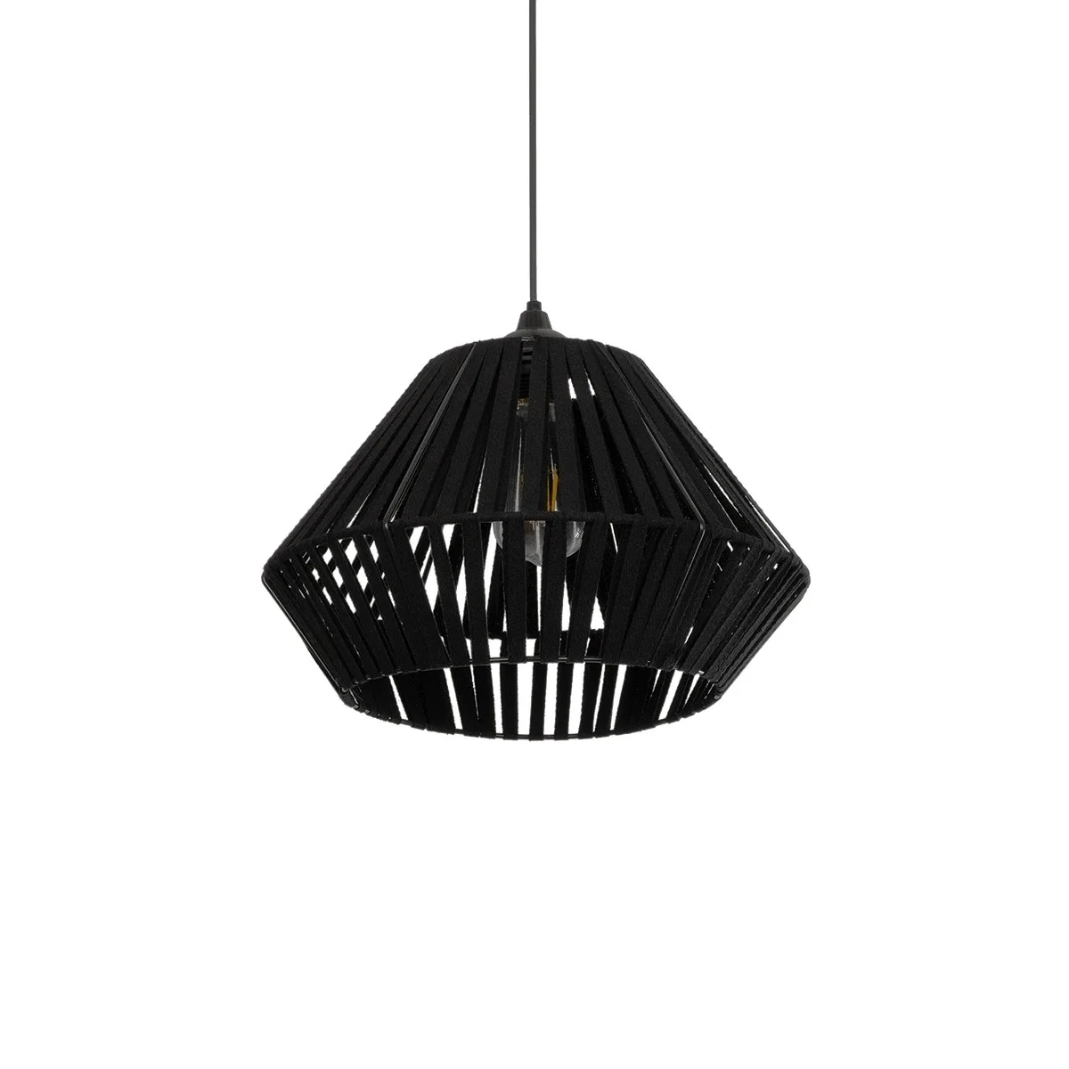 Φωτογραφία προϊόντος: GLOBOSTAR® NUI 205-0061 Boho Κρεμαστό Φωτιστικό Οροφής με Ντουί 1 x E27 AC 220-240V IP20 - Μαύρο - M36 x Π36 x Υ27cm