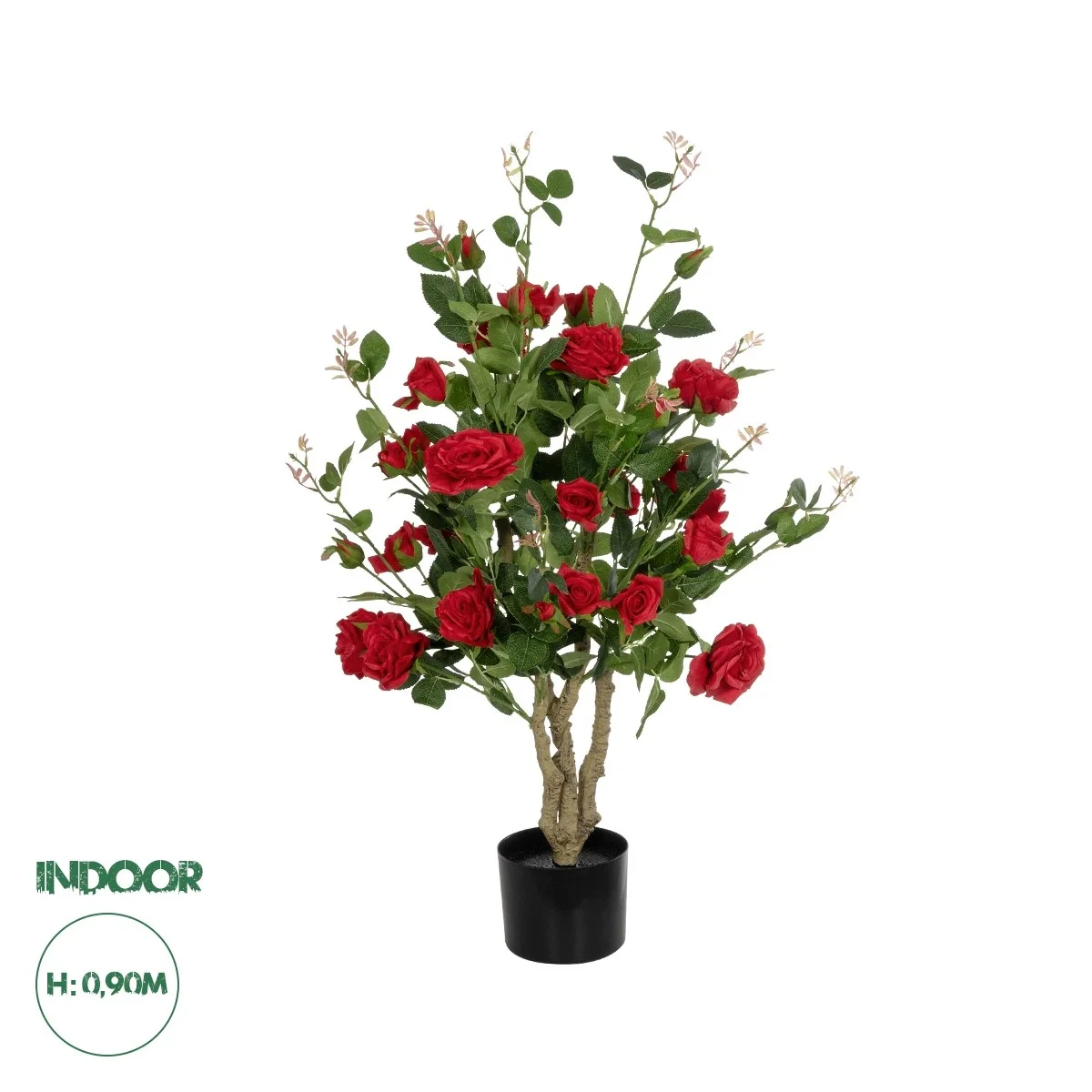 Φωτογραφία προϊόντος: GloboStar® Artificial Garden RED ROSES 21070 Τεχνητό Διακοσμητικό Δέντρο Τριανταφυλλιά Μ50 x Π50 x Υ90cm