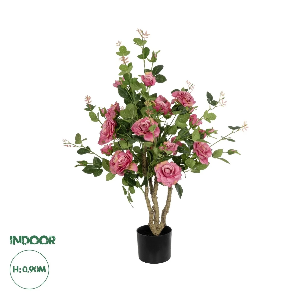 Φωτογραφία προϊόντος: GloboStar® Artificial Garden PINK ROSES 21072 Τεχνητό Διακοσμητικό Δέντρο Τριανταφυλλιά Μ50 x Π50 x Υ90cm