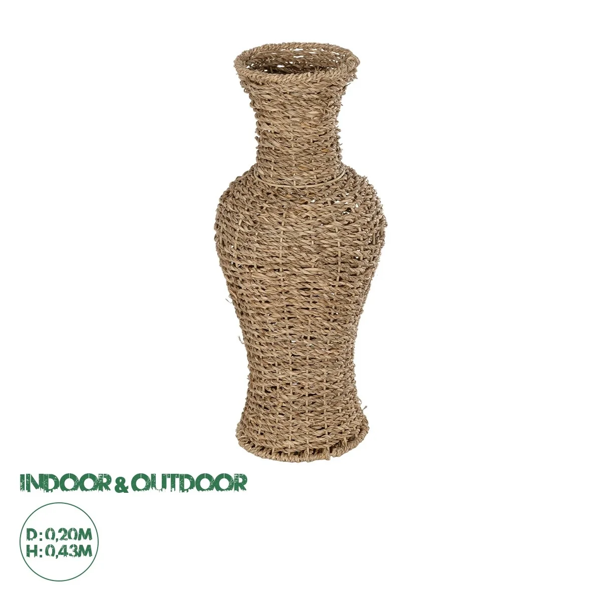 Φωτογραφία προϊόντος: GloboStar® Artificial Garden TEXAS 21238 Διακοσμητικό Πλεκτό Καλάθι - Κασπώ Γλάστρα - Flower Pot Μπεζ Μ20 x Π20 x Υ43cm