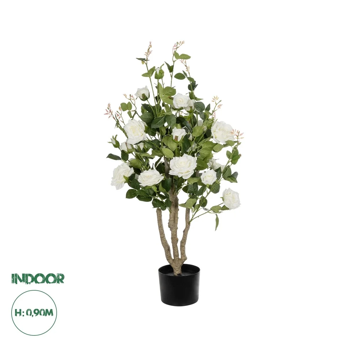 Φωτογραφία προϊόντος: GloboStar® Artificial Garden WHITE ROSES 21069 Τεχνητό Διακοσμητικό Δέντρο Τριανταφυλλιά Μ50 x Π50 x Υ90cm