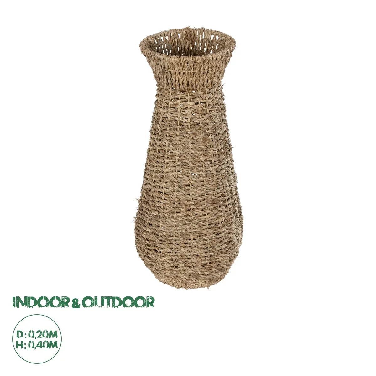 Φωτογραφία προϊόντος: GloboStar® Artificial Garden PANAMA 21241 Διακοσμητικό Πλεκτό Καλάθι - Κασπώ Γλάστρα - Flower Pot Μπεζ Μ20 x Π20 x Υ40cm
