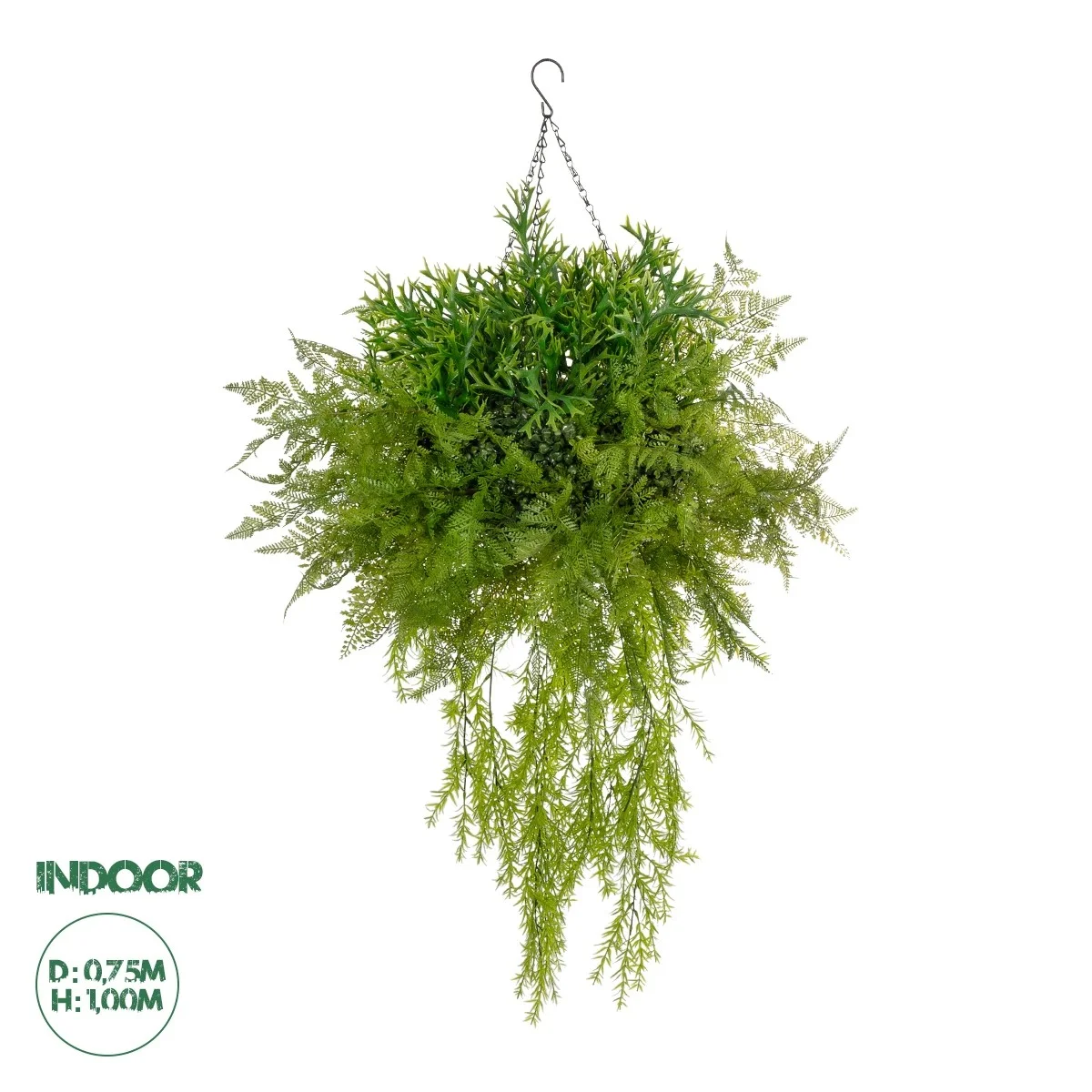 Φωτογραφία προϊόντος: GloboStar® Artificial Garden BOUQUET VARIOUS HANGING PLANT 20625 Τεχνητό Κρεμαστό Διακοσμητικό Φυτό Μιξ Μ75 x Π75 x Y100cm