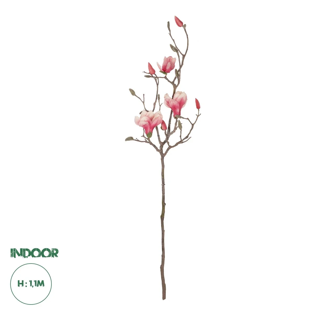 Φωτογραφία προϊόντος: GloboStar® Artificial Garden WHITE - PINK MAGNOLIA 21416 Τεχνητό Διακοσμητικό Κλαδί Ροζ Μανόλια Μ30 x Π13 x Υ110cm