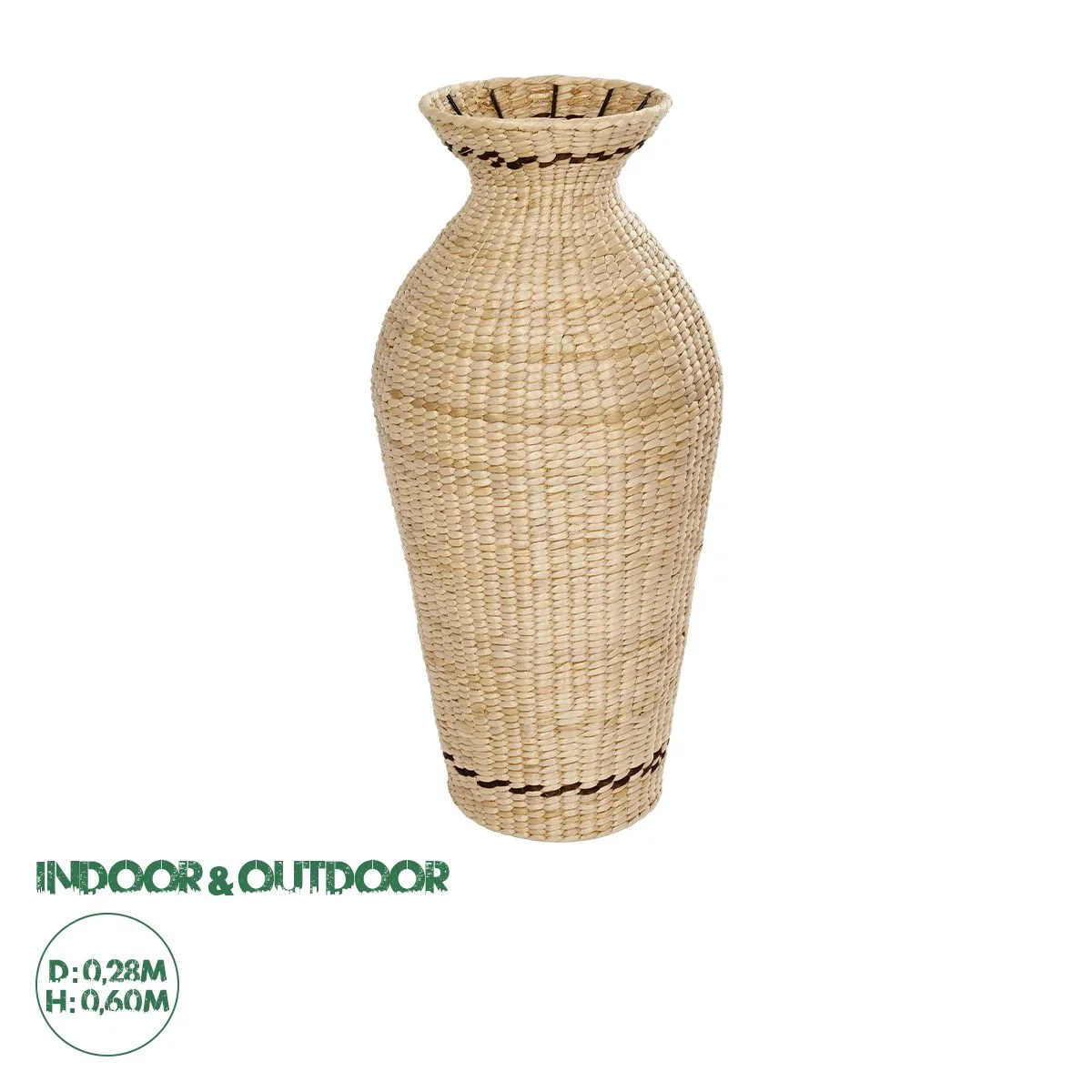 Φωτογραφία προϊόντος: GloboStar® Artificial Garden MONTPELLIER 21237 Διακοσμητικό Πλεκτό Καλάθι - Κασπώ Γλάστρα - Flower Pot Μπεζ με Καφέ Π28 x M28 x Υ60cm