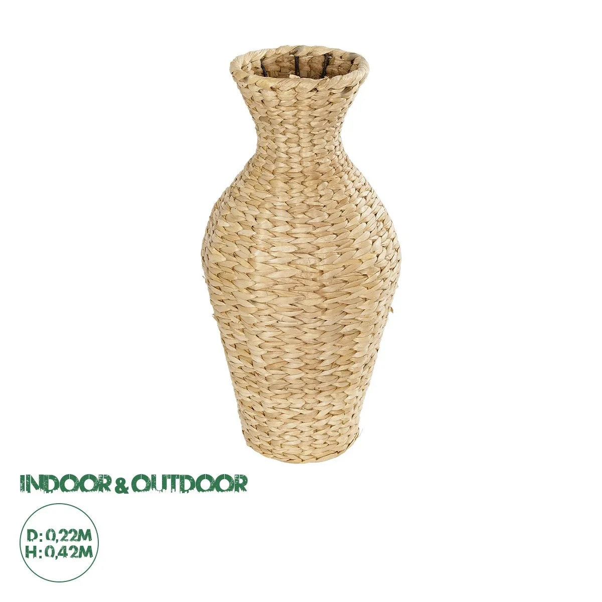 Φωτογραφία προϊόντος: GloboStar® Artificial Garden HAVANA 21223 Διακοσμητικό Πλεκτό Καλάθι Κασπώ Γλάστρα Μπεζ Π22 x M22 x Υ42cm