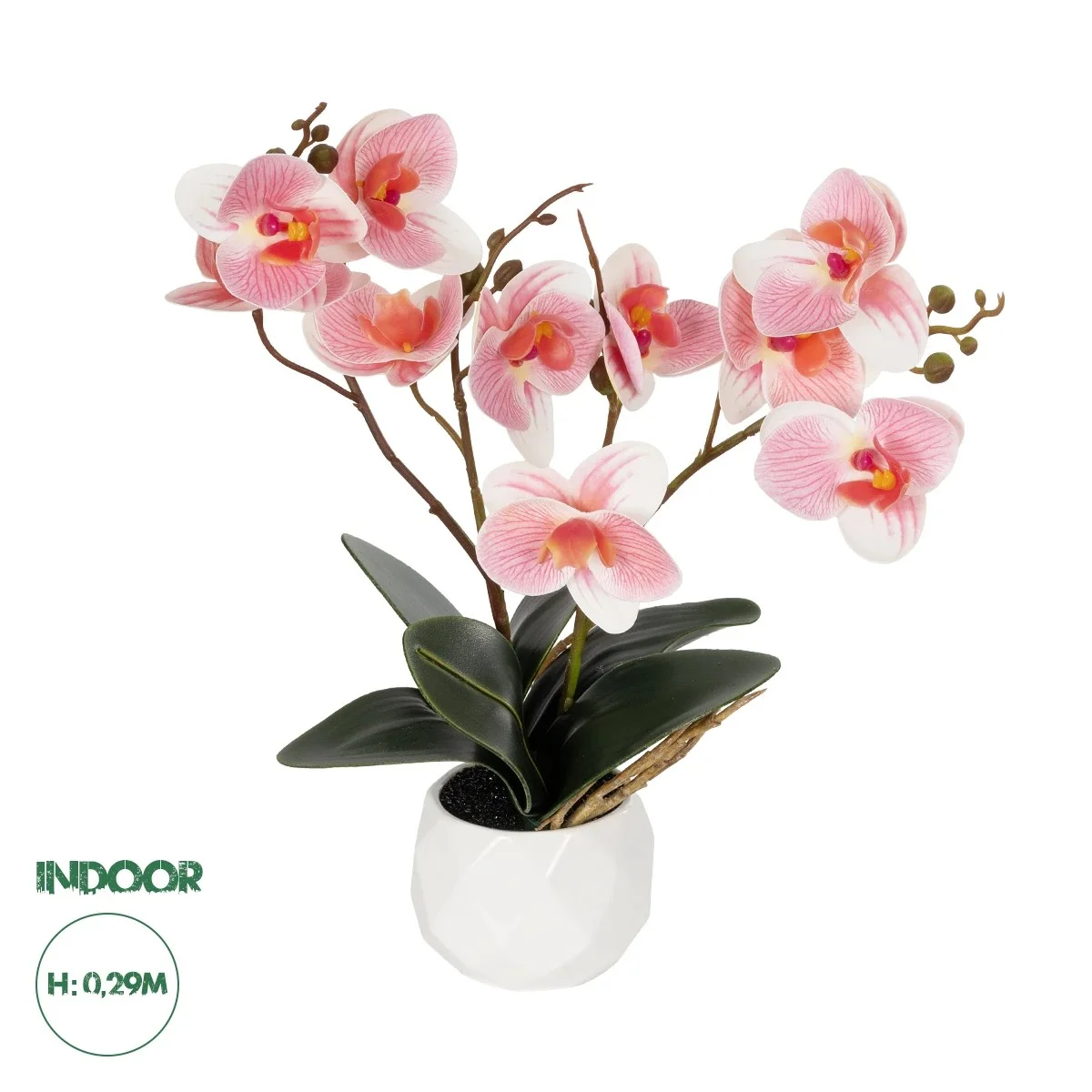 Φωτογραφία προϊόντος: GloboStar® Artificial Garden PINK ORCHID 21075 Διακοσμητικό Φυτό Ροζ Ορχιδέα Υ30cm