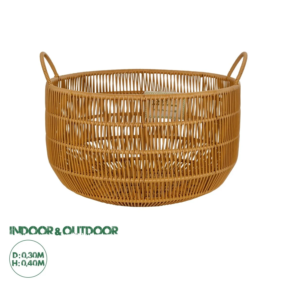 Φωτογραφία προϊόντος: GloboStar® Artificial Garden COCOA 21495 Διακοσμητικό Πλεκτό Καλάθι - Κασπώ Γλάστρα - Flower Pot Μπεζ Φ30cm x Υ40cm