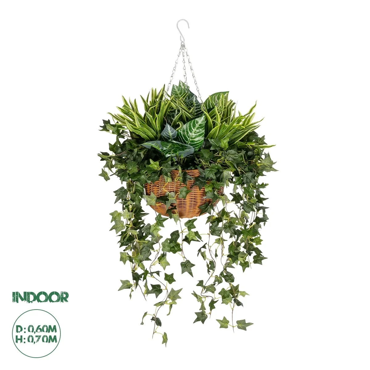 Φωτογραφία προϊόντος: GloboStar® Artificial Garden VARIOUS HANGING PLANT 20623 Τεχνητό Κρεμαστό Διακοσμητικό Φυτό Φτέρης Π60 x Μ60 x Y70cm