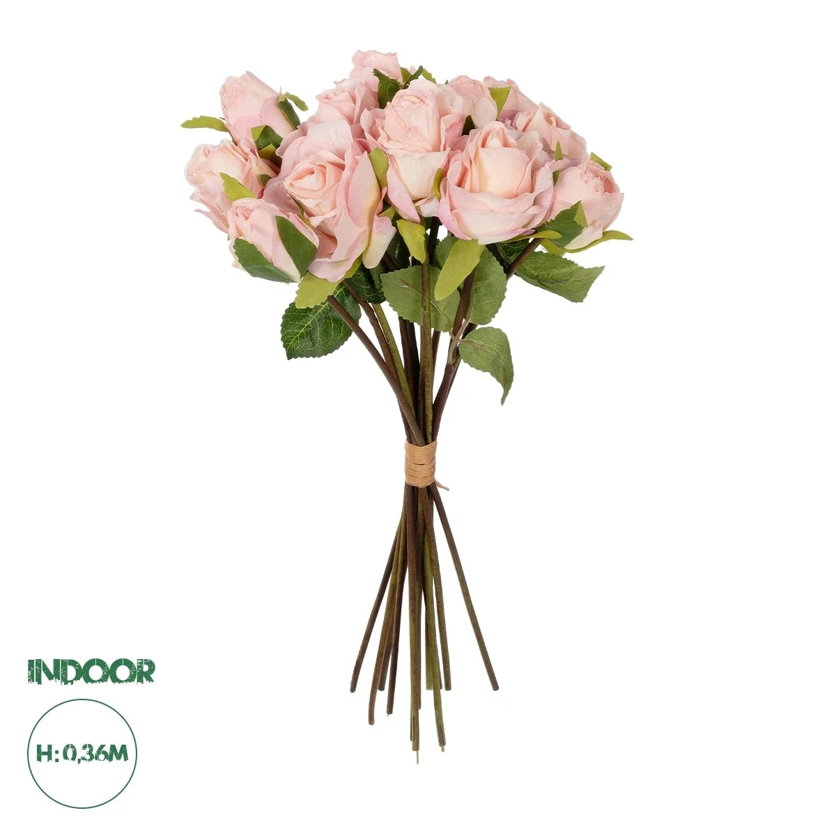 Φωτογραφία προϊόντος: GloboStar® Artificial Garden PINK ROSE BOUQUET 21081 Τεχνητό Διακοσμητικό Μπουκέτο Τριαντάφυλλα Ροζ Y36cm
