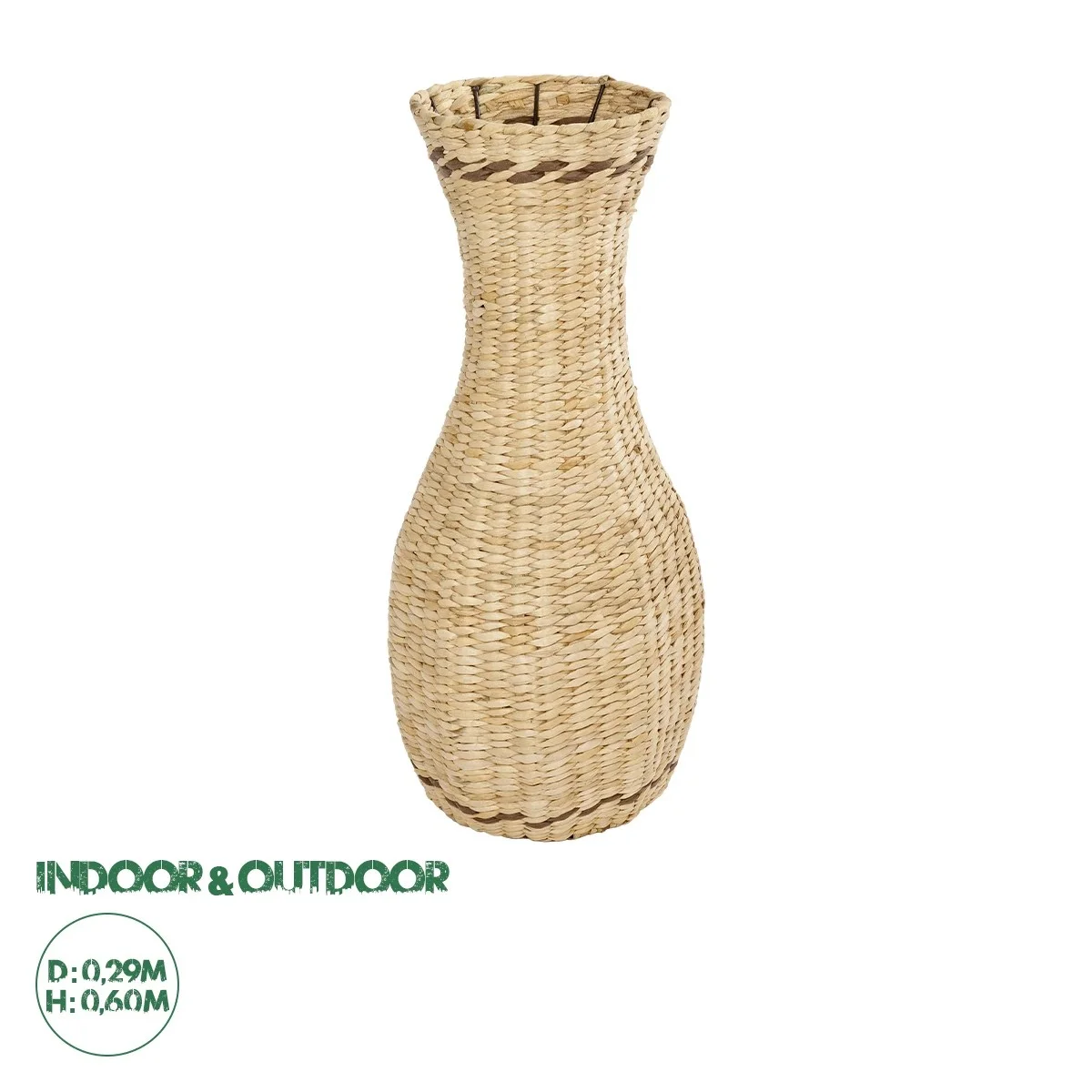 Φωτογραφία προϊόντος: GloboStar® Artificial Garden MONACO 21235 Διακοσμητικό Πλεκτό Καλάθι - Κασπώ Γλάστρα - Flower Pot Μπεζ Φ29cm x Υ60cm
