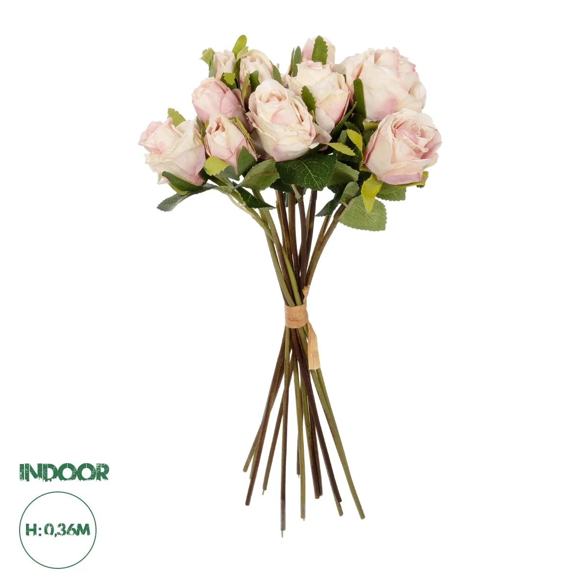 Φωτογραφία προϊόντος: GloboStar® Artificial Garden PINK ROSE BOUQUET 21082 Τεχνητό Διακοσμητικό Μπουκέτο Τριαντάφυλλα Ροζ Y36cm
