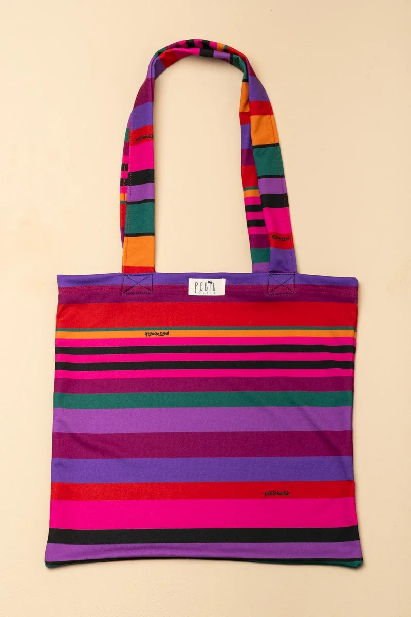 Φωτογραφία προϊόντος: Multi Stripes Φούτερ Tote Bag Petit Boutik