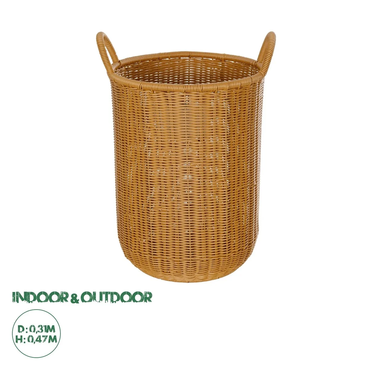 Φωτογραφία προϊόντος: GloboStar® Artificial Garden TORINO 21493 Διακοσμητικό Πλεκτό Καλάθι - Κασπώ Γλάστρα - Flower Pot Μπεζ Φ31cm x Υ47cm