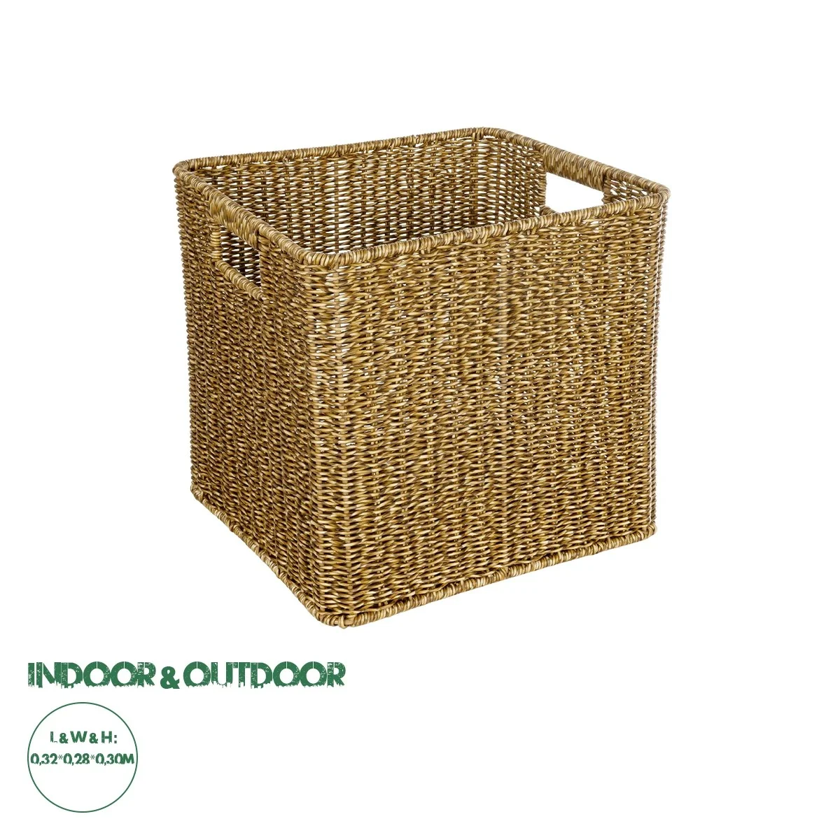 Φωτογραφία προϊόντος: GloboStar® Artificial Garden SIENA 21497 Διακοσμητικό Πλεκτό Καλάθι - Κασπώ Γλάστρα - Flower Pot Μπεζ Μ32 x Π28 x Υ30cm