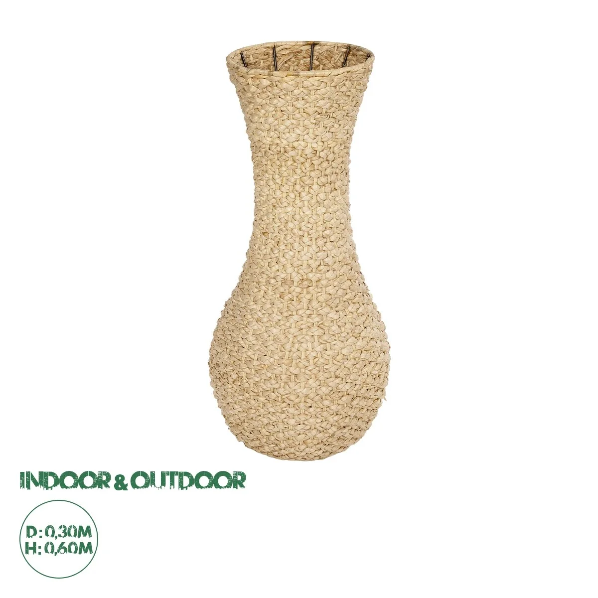 Φωτογραφία προϊόντος: GloboStar® Artificial Garden SANDIAGO 21233 Διακοσμητικό Πλεκτό Καλάθι - Κασπώ Γλάστρα - Flower Pot Μπεζ Π30 x M30 x Υ60cm