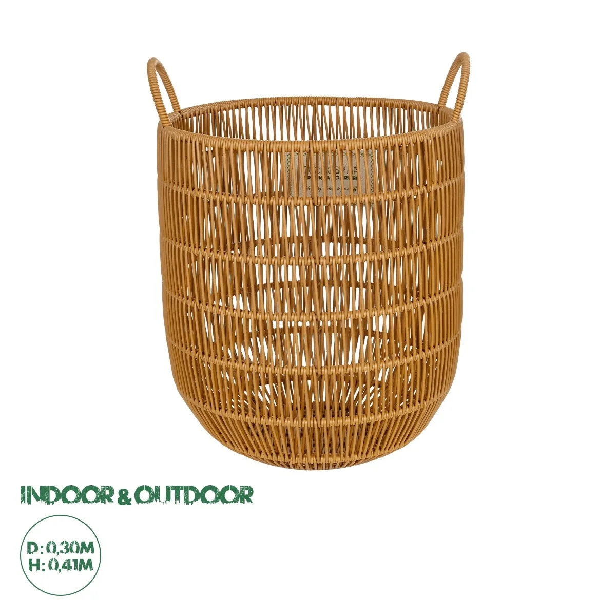 Φωτογραφία προϊόντος: GloboStar® Artificial Garden OSAKA 21494 Διακοσμητικό Πλεκτό Καλάθι - Κασπώ Γλάστρα - Flower Pot Μπεζ Φ30cm x Υ41cm