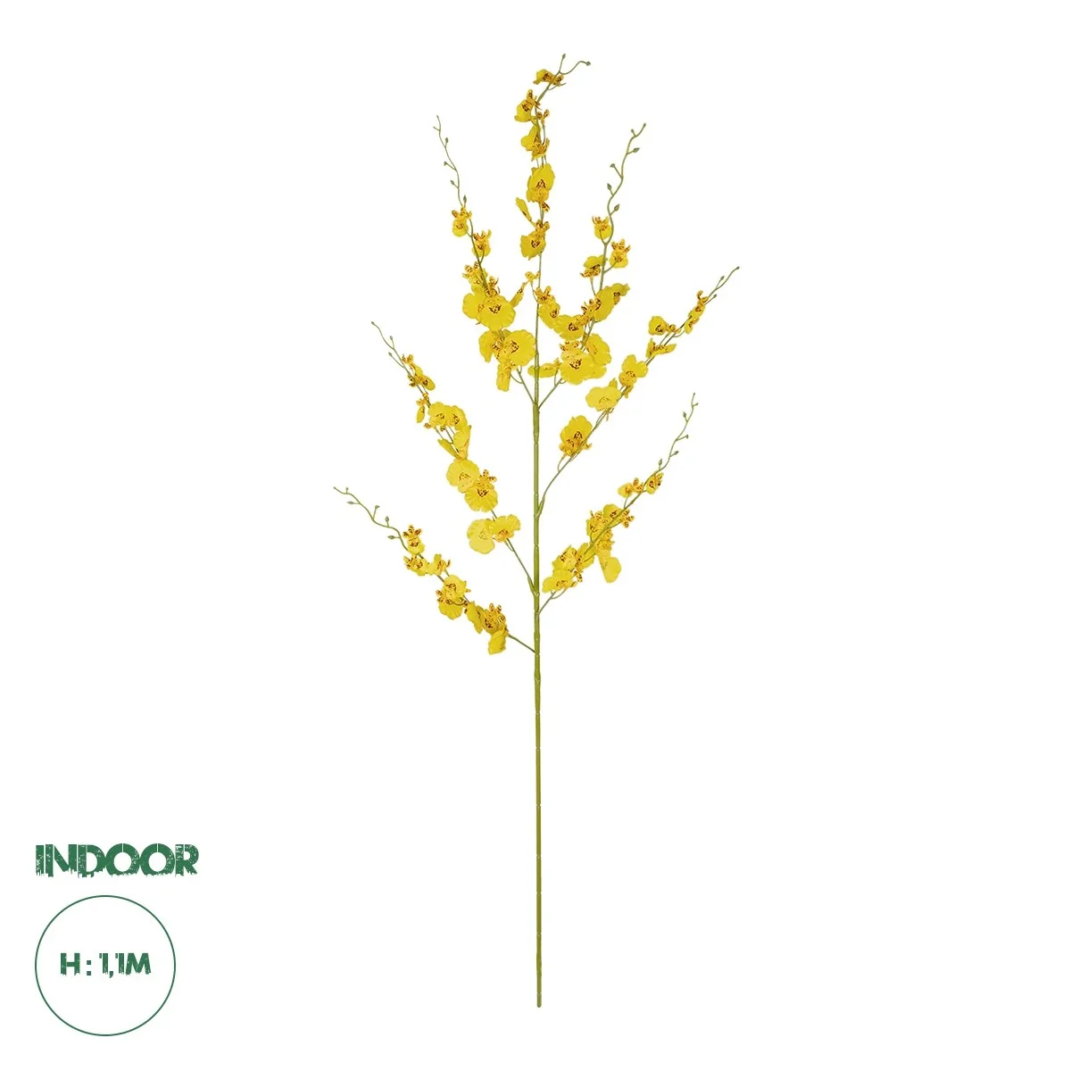 Φωτογραφία προϊόντος: GloboStar® Artificial Garden YELLOW DANCE ORCHID BRANCH 21414 Τεχνητό Διακοσμητικό Κλαδί Κίτρινη Ορχιδέα Y110cm