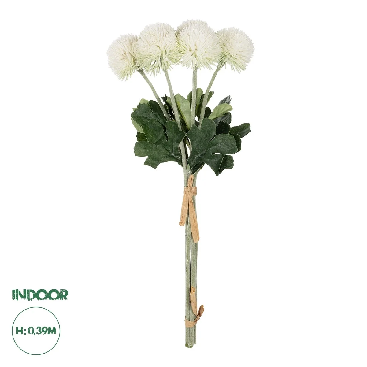 Φωτογραφία προϊόντος: GloboStar® Artificial Garden WHITE ONIONBALL BOUQET 21371 Τεχνητό Διακοσμητικό OnionBall Μπουκέτο Y39cm