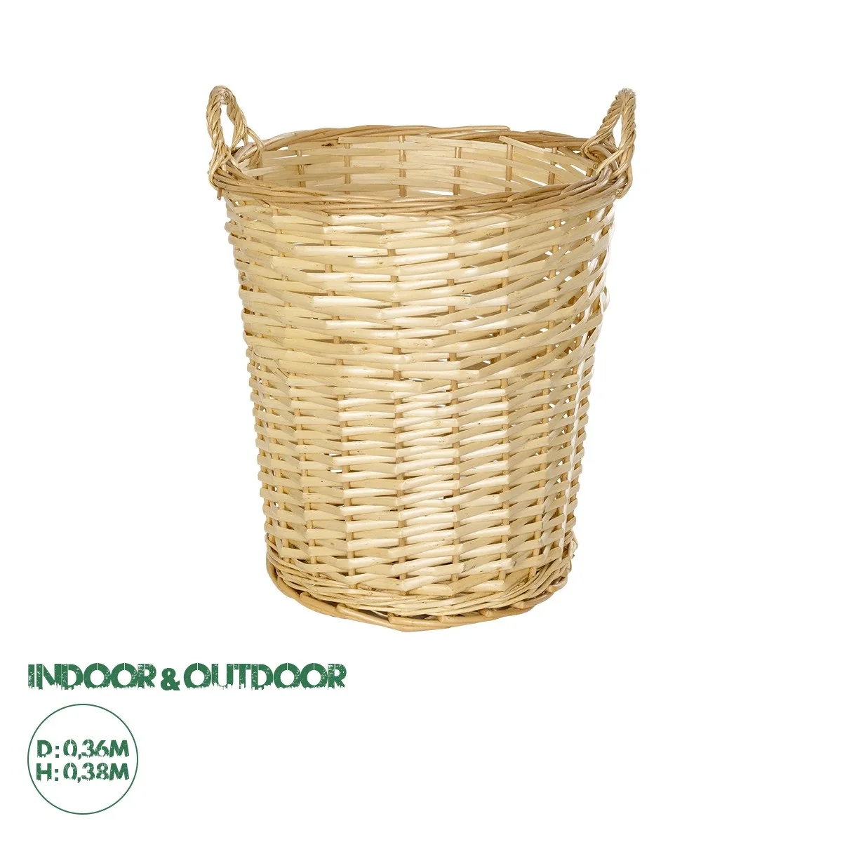 Φωτογραφία προϊόντος: GloboStar® Artificial Garden ARIZONA 21503 Διακοσμητικό Πλεκτό Καλάθι - Κασπώ Γλάστρα - Flower Pot Μπεζ Φ36 x Υ38cm