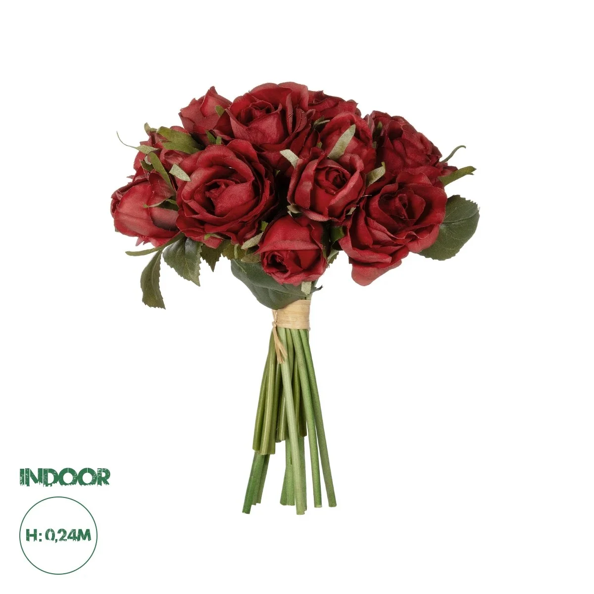 Φωτογραφία προϊόντος: GloboStar® Artificial Garden RED ROSE BOUQUET 21307 Τεχνητό Διακοσμητικό Μπουκέτο Τριαντάφυλλα Κοκκινο Y24cm