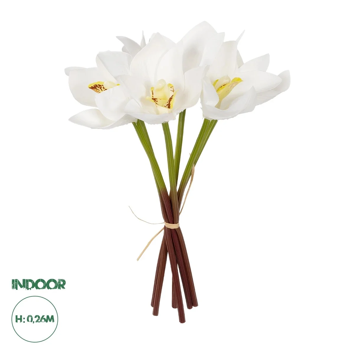 Φωτογραφία προϊόντος: GloboStar® Artificial Garden WHITE ORCHID BOUQUET 21151 Τεχνητό Διακοσμητικό Μπουκέτο Λευκής Ορχιδέας Y26cm