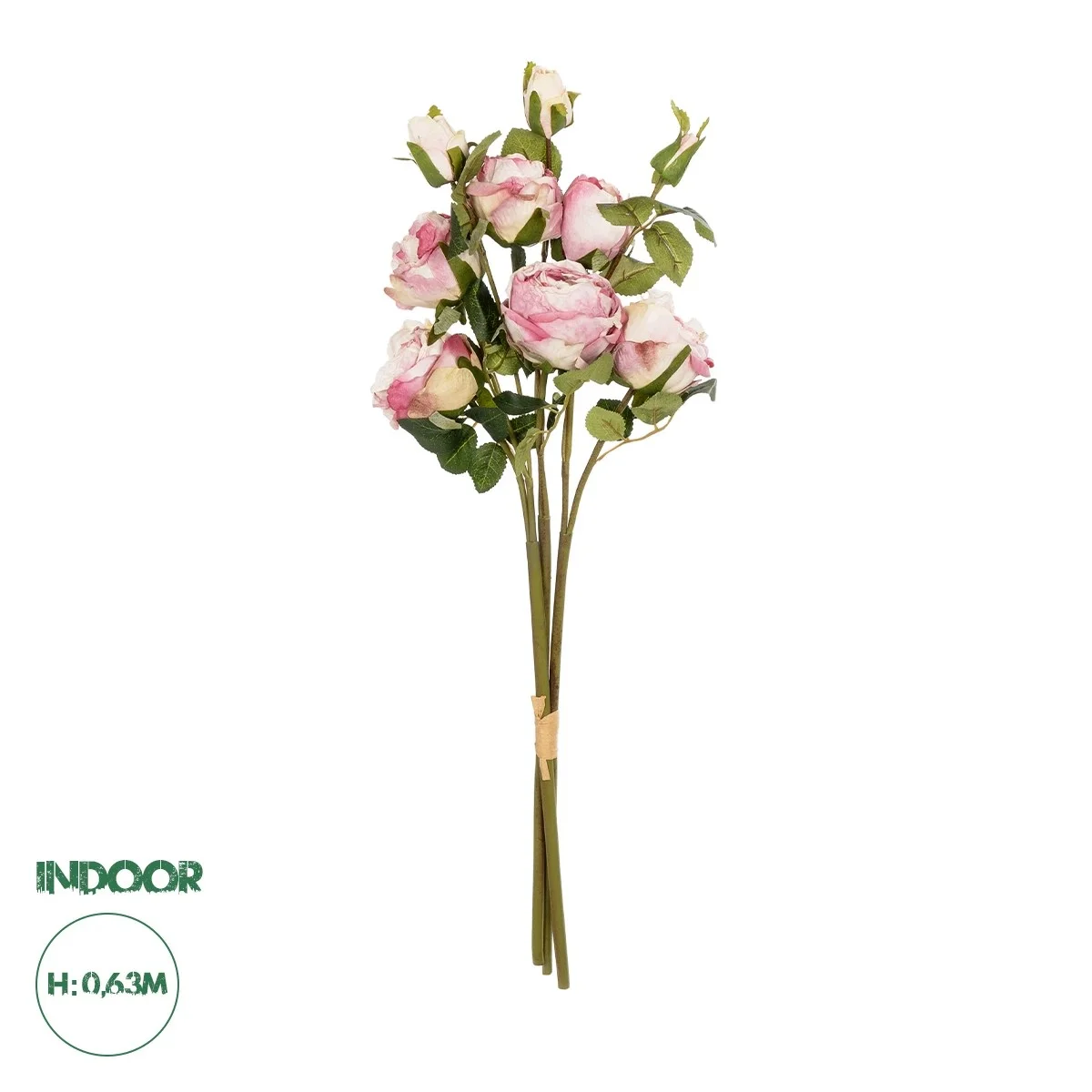 Φωτογραφία προϊόντος: GloboStar® Artificial Garden DUSTY PINK ROSE BOUQUET 21083 Τεχνητό Διακοσμητικό Μπουκέτο Τριαντάφυλλα Ανοιχτό Ροζ Y63cm