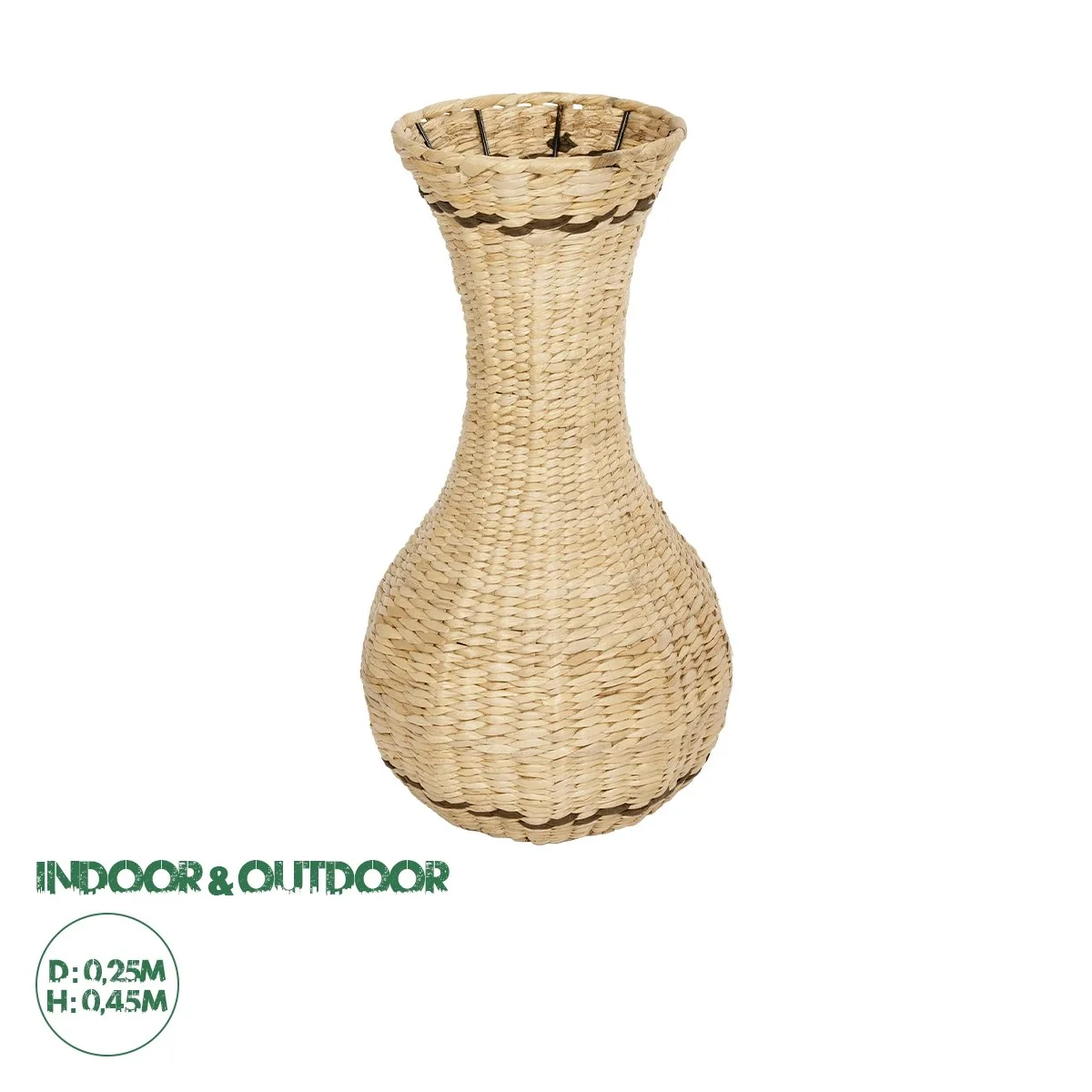 Φωτογραφία προϊόντος: GloboStar® Artificial Garden MONACO 21236 Διακοσμητικό Πλεκτό Καλάθι - Κασπώ Γλάστρα - Flower Pot Μπεζ με Καφέ Π25 x M25 x Υ45cm