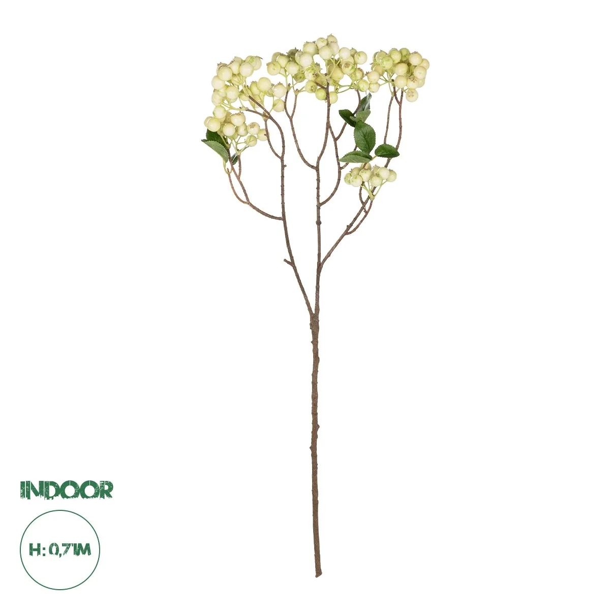 Φωτογραφία προϊόντος: GloboStar® Artificial Garden WHITE BERRIES FRUIT BRANCH 21446 Τεχνητό Διακοσμητικό Κλαδί Λευκό Γκί Y71cm