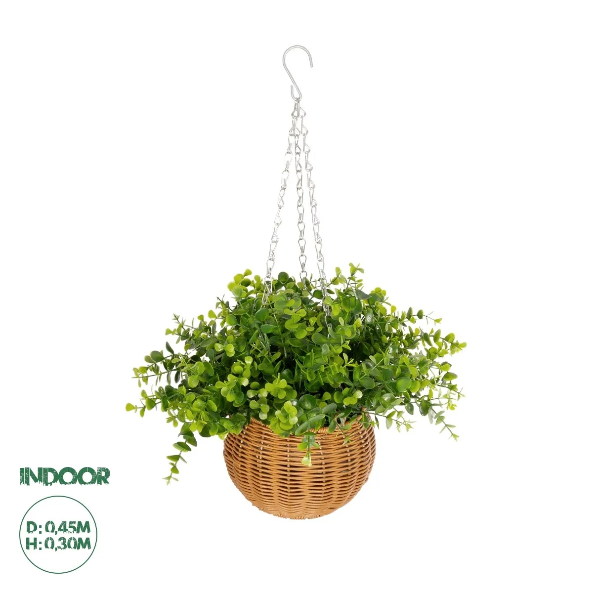 Φωτογραφία προϊόντος: GloboStar® Artificial Garden EUCALYPTUS HANGING PLANT 20640 Τεχνητό Κρεμαστό Διακοσμητικό Φυτό Φτέρης Π45 x Μ45 x Y30cm
