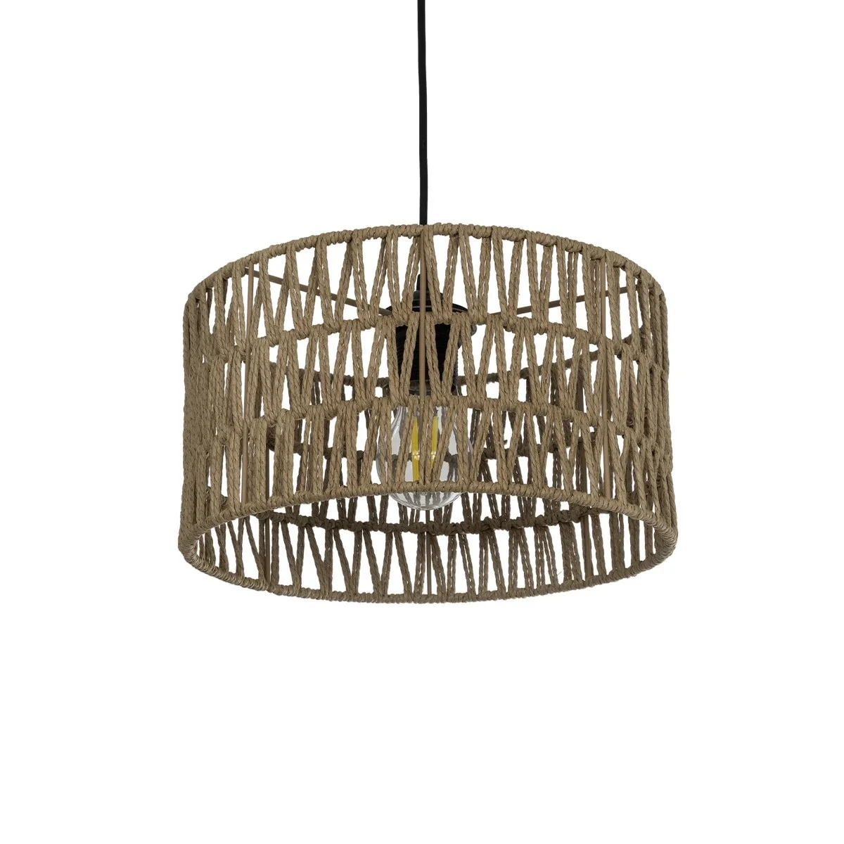 Φωτογραφία προϊόντος: GLOBOSTAR® DARIO 204-0166 Boho Κρεμαστό Φωτιστικό Οροφής με Ντουί 1 x E27 AC 220-240V IP20 - Μπεζ - Μ30 x Π30 x Υ18cm