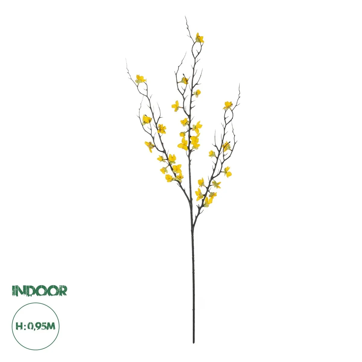 Φωτογραφία προϊόντος: GloboStar® Artificial Garden YELLOW JUNGLE GERANIUM BLOSSOM BRANCH 21460 Τεχνητό Διακοσμητικό Κλαδί Κίτρινο Γεράνι Y95cm