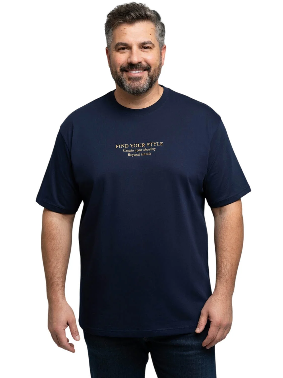 Φωτογραφία προϊόντος: Ανδρικό βαμβακερό t-shirt σε μεγάλα μεγέθη 626 SHARP TAILOR ST-620 - Μπλε Σκούρο