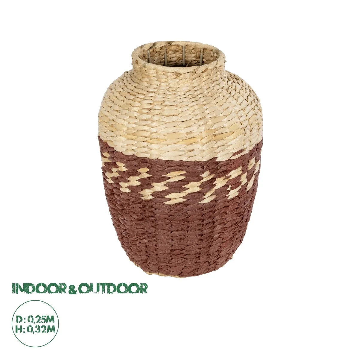Φωτογραφία προϊόντος: GloboStar® Artificial Garden TOULOUSE 21225 Διακοσμητικό Πλεκτό Καλάθι - Κασπώ Γλάστρα - Flower Pot Μπεζ με Κόκκινο Π25 x M25 x Υ32cm
