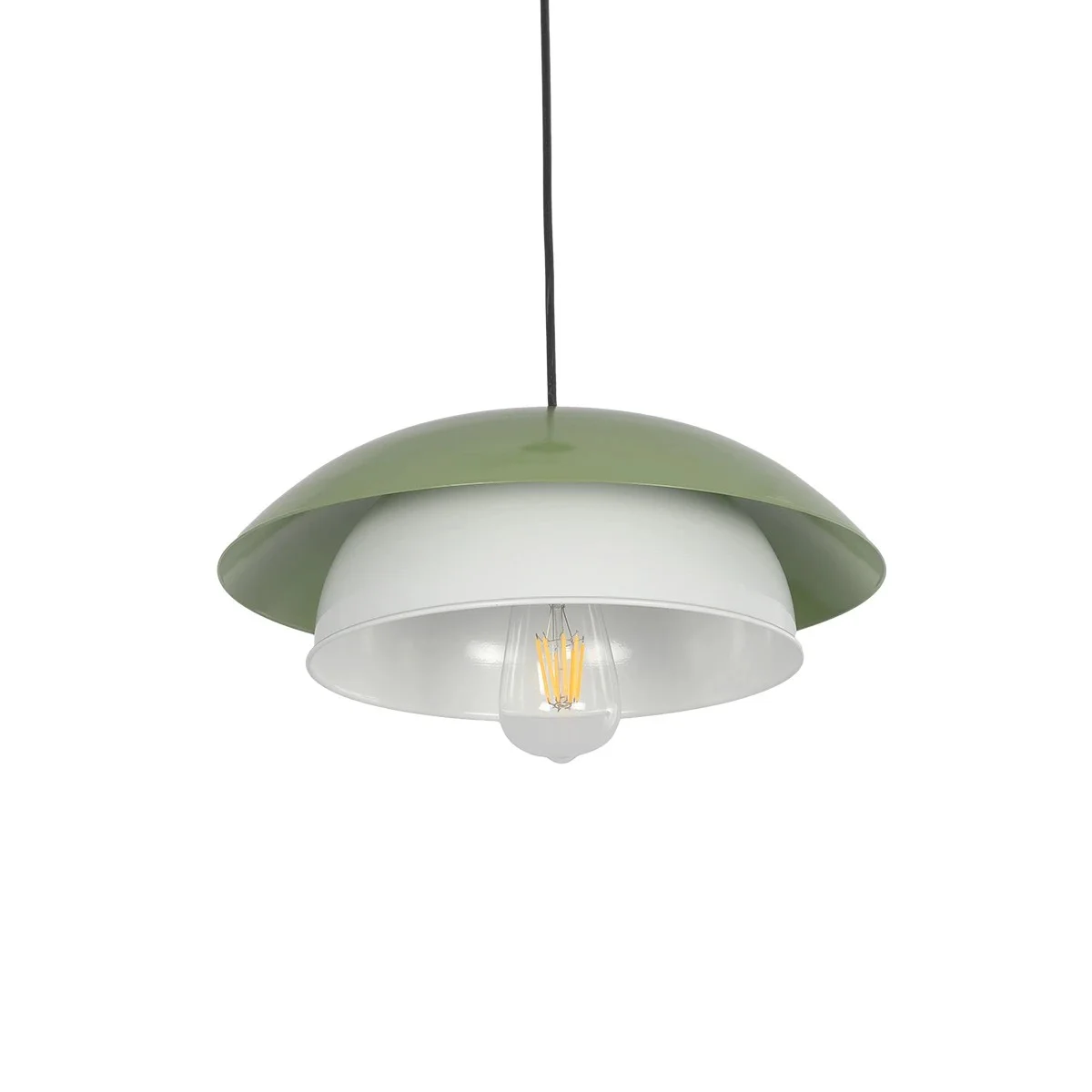 Φωτογραφία προϊόντος: GLOBOSTAR® AURA 204-0119 Μοντέρνο Κρεμαστό Φωτιστικό Οροφής με Ντουί 1 x E27 AC 220-240V IP20 - Πράσινο & Λευκό - Μ31 x Π31 x Υ27cm