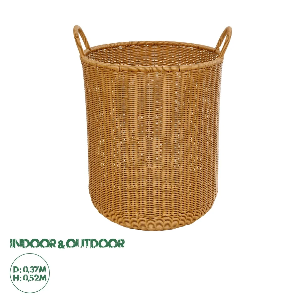 Φωτογραφία προϊόντος: GloboStar® Artificial Garden TORINO 21492 Διακοσμητικό Πλεκτό Καλάθι - Κασπώ Γλάστρα - Flower Pot Μπεζ Φ37cm x Υ52cm