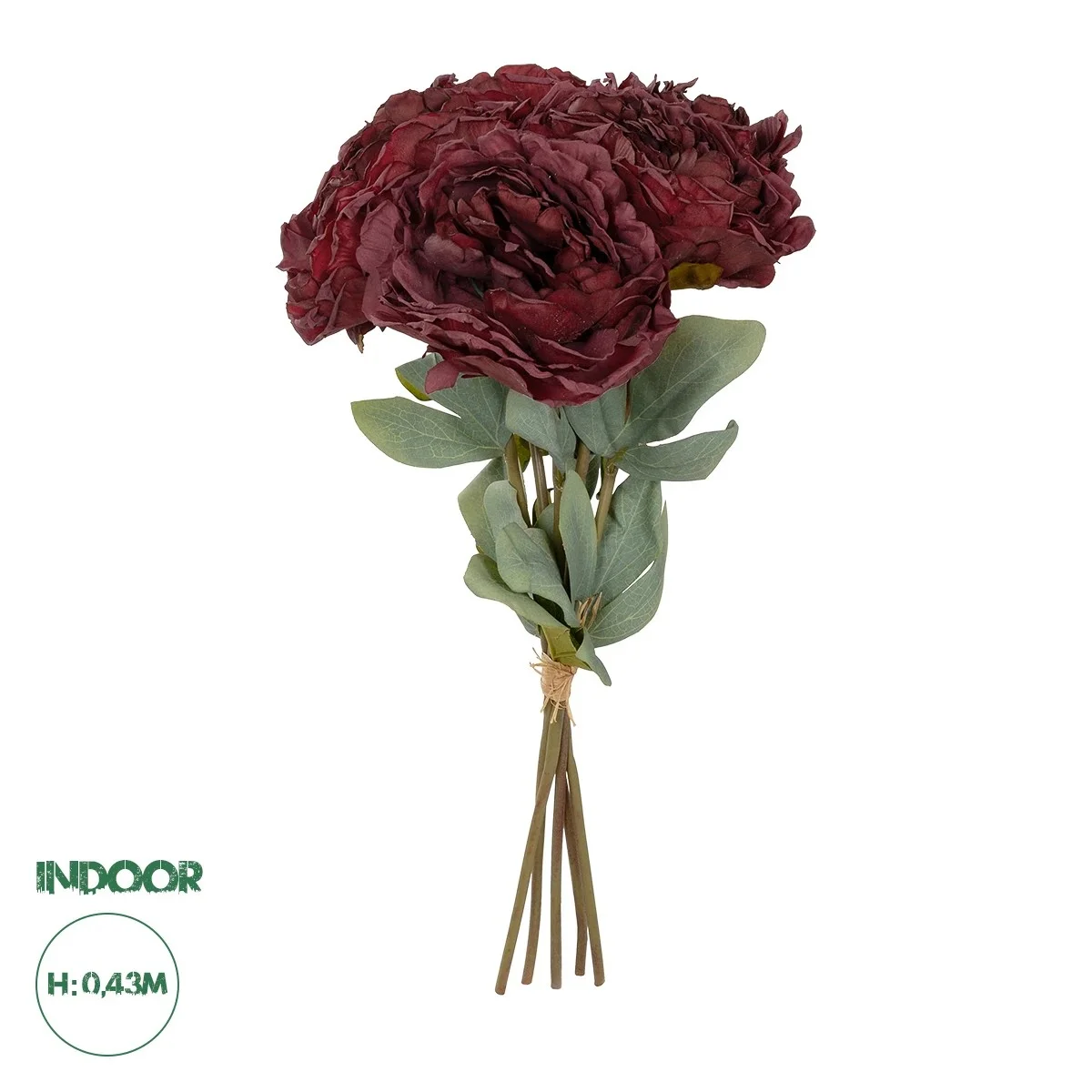 Φωτογραφία προϊόντος: GloboStar® Artificial Garden RED PEONY FLOWER BOUQUET 21086 Τεχνητό Διακοσμητικό Μπουκέτο Κόκκινο Παιώνιας Y43cm