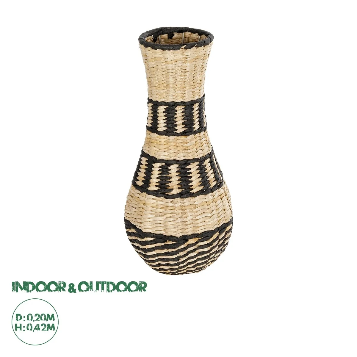 Φωτογραφία προϊόντος: GloboStar® Artificial Garden MONTMARTRE 21227 Διακοσμητικό Πλεκτό Καλάθι - Κασπώ Γλάστρα - Flower Pot Μπεζ με Μαύρο Π20 x M20 x Υ42cm